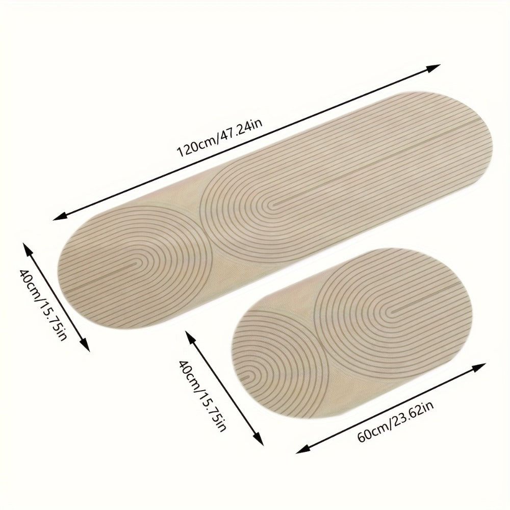Anti-Fatigue Kitchen Mat Non-Slip Absorbent Standing Mat for Kitchen Laundry Room Hallway Bathroom Entryway Door Mat Comfort Floor Pad Striped Design