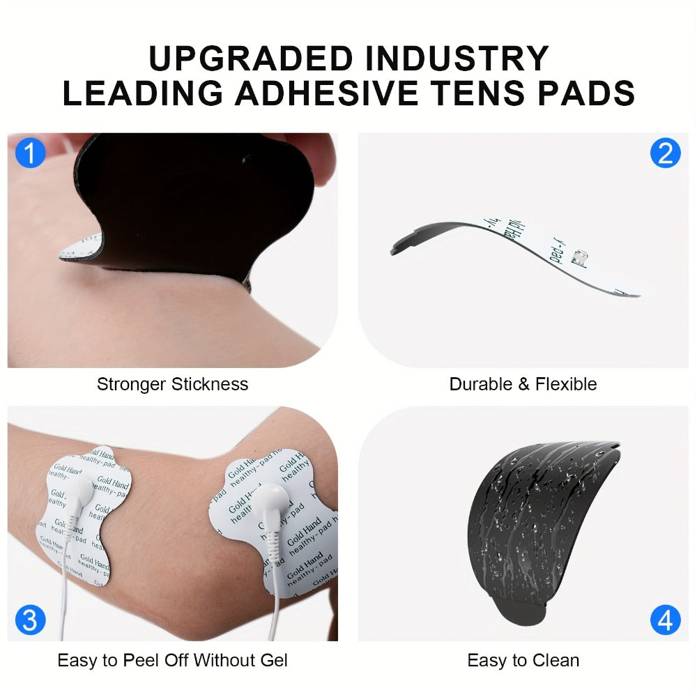TENS EMS Electrode Pads 35mm Snap Reusable Replacement Pads Highly Conductive Latex Free Non-Irritating Gel for TENS EMS Muscle Stimulator Units 10 20 40 80 Pcs Options