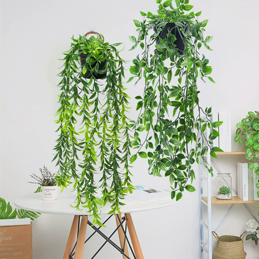 Artificial Hanging Ivy Vines ¨C Fake Eucalyptus & Mandala Green Vine Plants for Indoor Wall Decor ¨C Faux Hanging Plants for Bedroom, Bathroom, Balcony, Bookshelf & Living Room Aesthetic ¨C 6 or 8 Pack