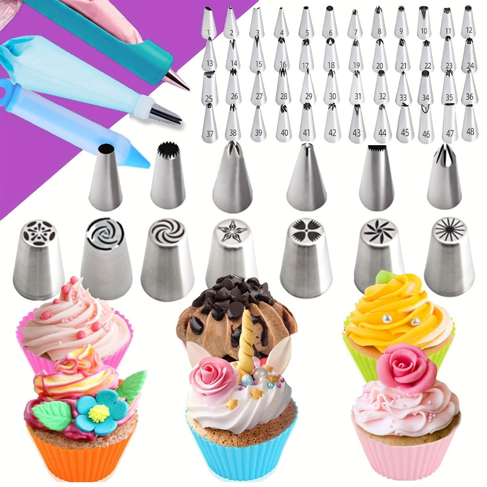 Cake Decorating Set 492pcs with Rotating Turntable Piping Bags Frosting Tips Professional Baking Supplies Kit for Beginners and Bakers