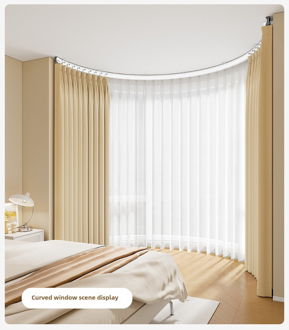 Flexible Curtain Rail Track ¨C Bendable PVC Ceiling Mount Curtain Rod for Bay Window, Bathroom & Home Decor, Trim-to-Fit Monorail Curtain Track System