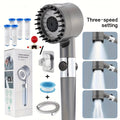 Filtered Handheld Shower Head High Pressure 4 Spray Modes ON/OFF Switch with Hose 5 Filter Elements Pet Shower
