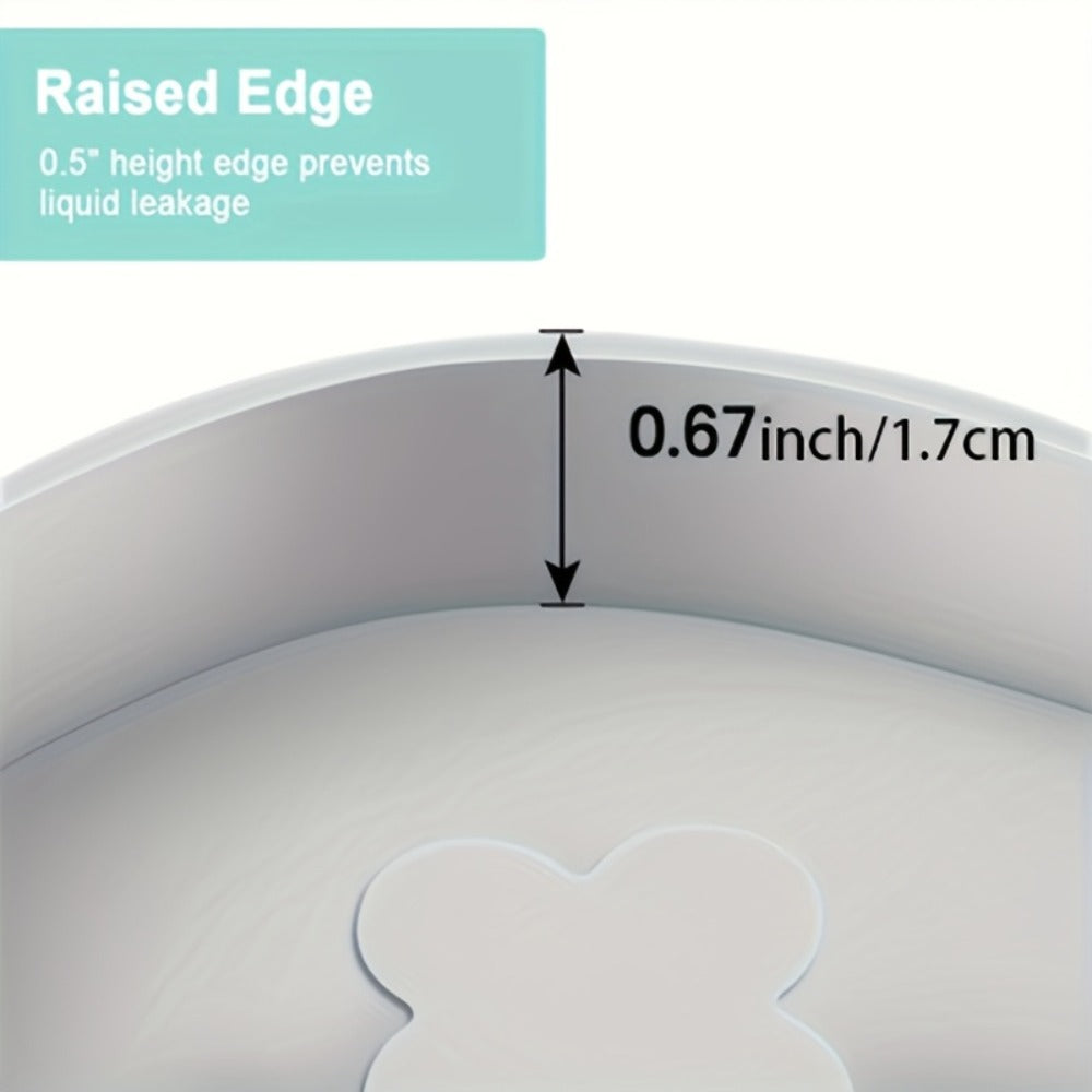 Under Sink Mat Waterproof Silicone 34¡± x 22¡± Undersink Drip Tray Liner for Kitchen Bathroom Cabinet, Holds 2 Gallons, Non-Toxic Durable Cabinet Protector with Raised Edges Four-Leaf Clover Pattern