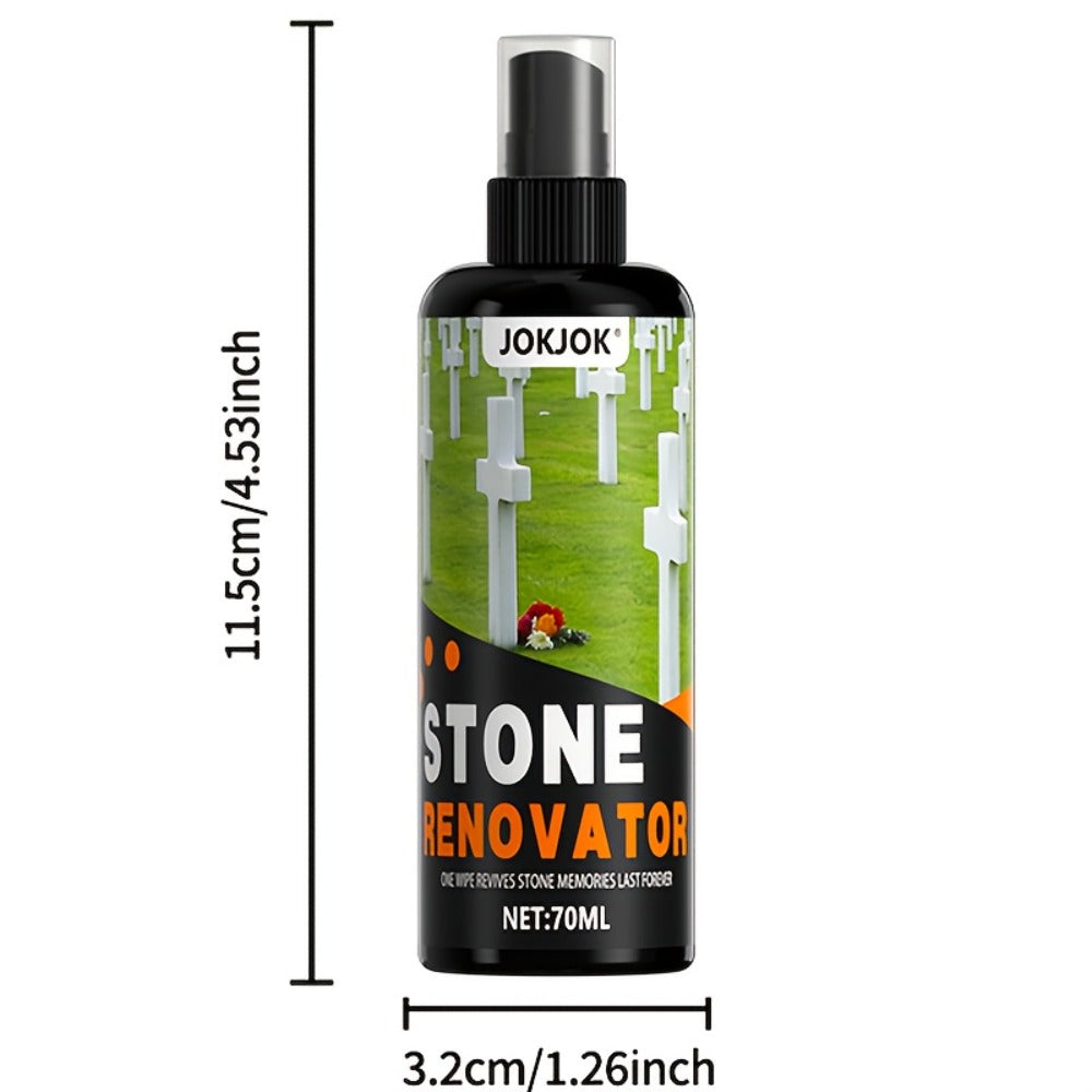 Stone Care Agent for Tombstone Memorial Stone Cleaner Quickly Restores Original Color Glycerin-Enhanced Deep Care Formula Unscented Compact with Cleaning Towel 2.37oz Grave Marker Restoration Kit