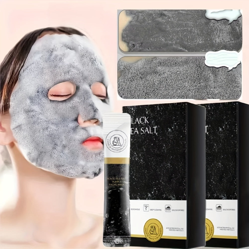 Black Sea Salt Bubble Mask with Nicotinamide, Moisturizing Foam Mud Mask Alcohol-Free for All Skin Types, Unisex Deep Cleansing Pore Purifying Face Mask ¨C Individual Portable Packs for Travel (12/24/36 Pack)