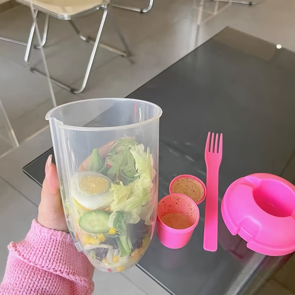 2-Layer Bento Lunch Box Set with Cup and Meal Bag - Multi-Grid Lunch Box for School, Office & Outdoor Picnics, Food Storage Container with Milk Cup, Salad Cup, Coffee Cup or Soup Bowl, Pink Blue Green White