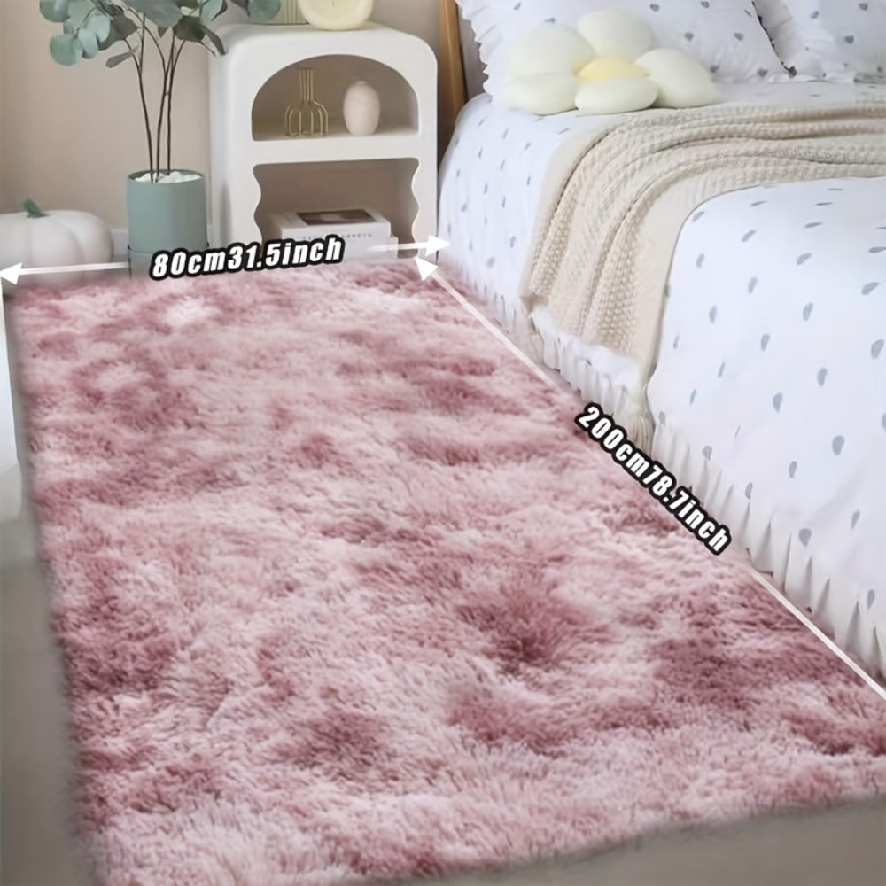 Fluffy Rug Plush Soft Indoor Carpet Non-Slip for Living Room Bedroom Hallway Runner Nursery Kids Play Area ¡ª Tie Dye & Solid Colors Multiple Sizes