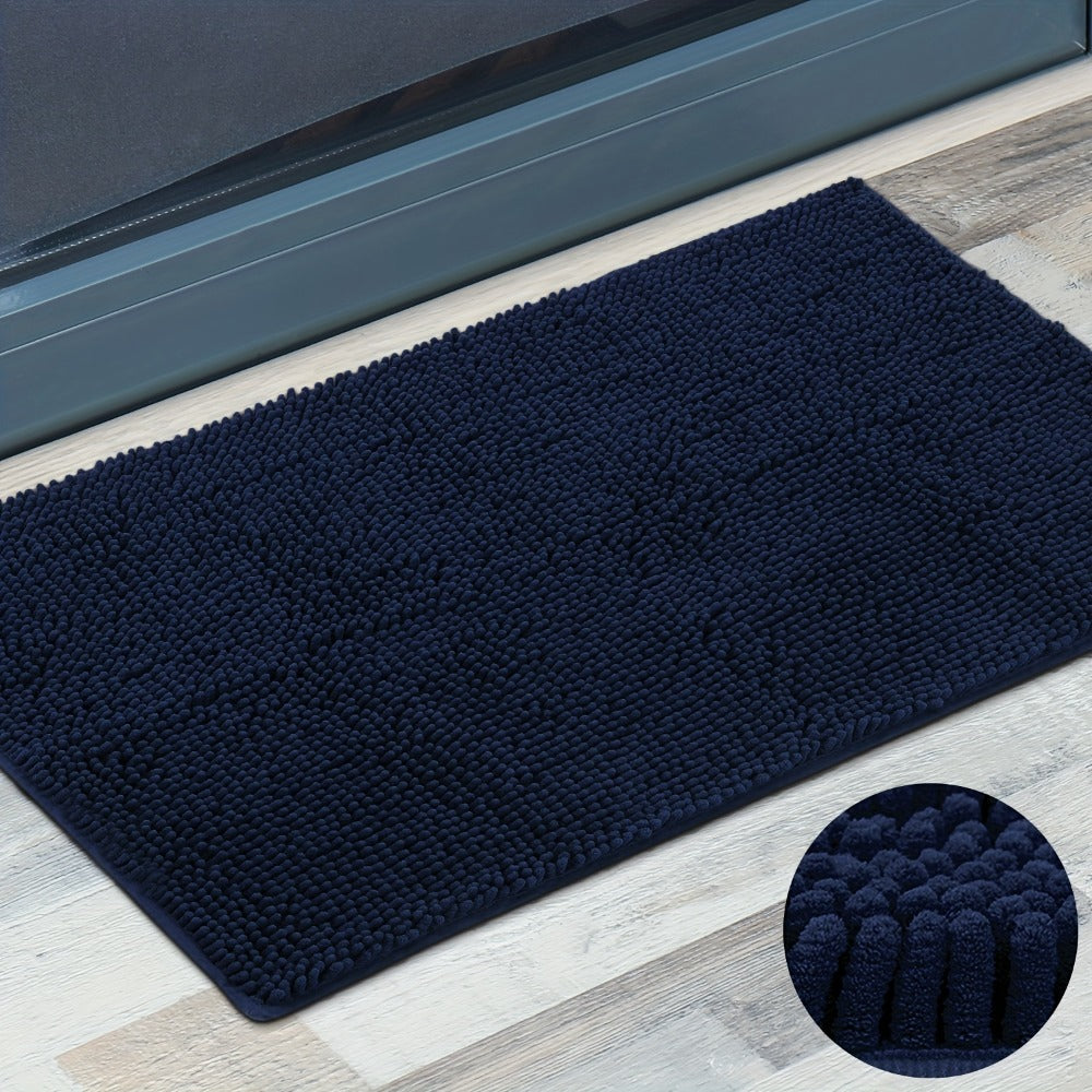 Chenille Doormat Absorbent Non-Slip Washable Indoor Outdoor Mat - Soft Shaggy Entryway Rug for Muddy Paws, Pets & Dogs | Machine Washable Front Door Mat in 18 Colors & 5 Sizes | Anti-Slip Rubber Backing