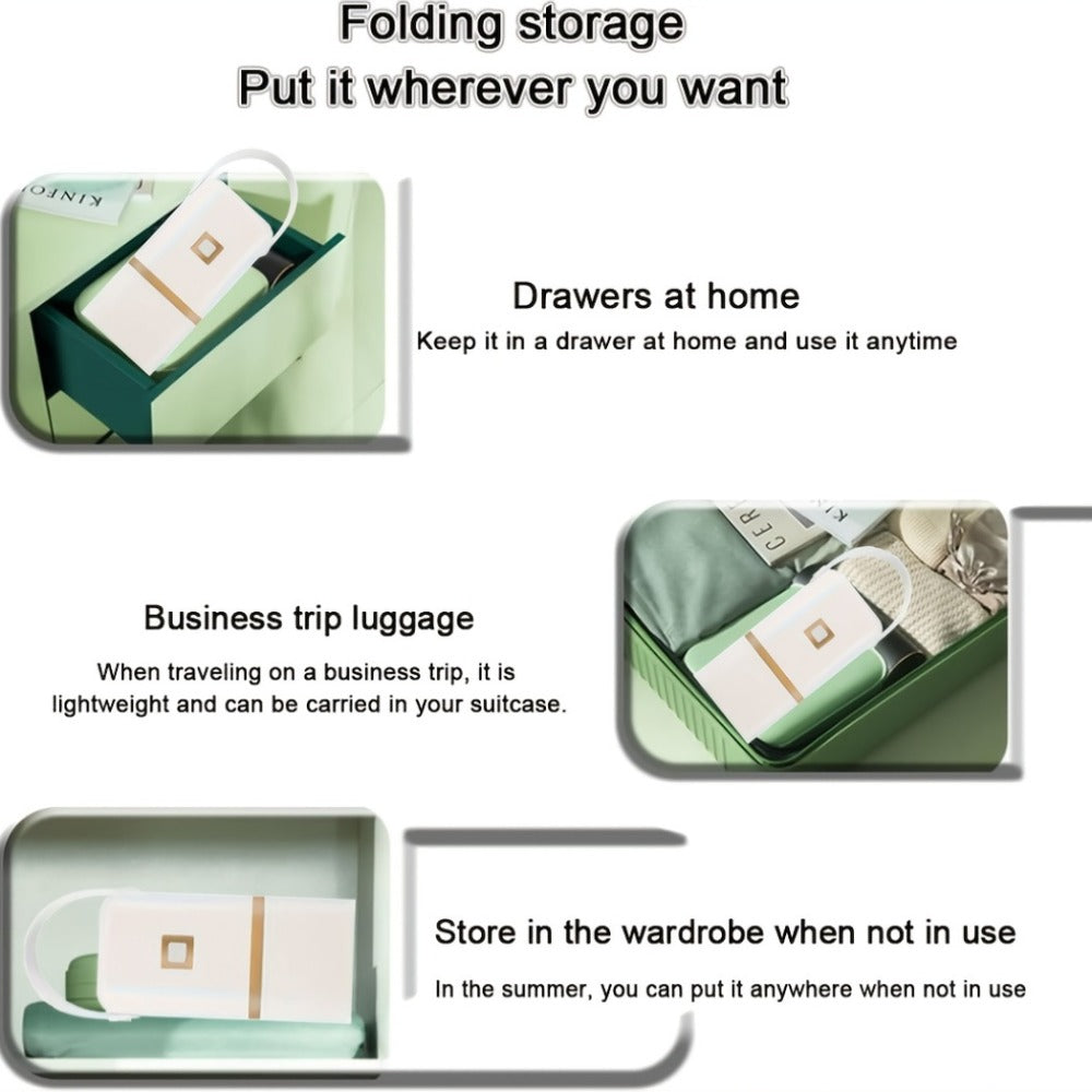 Portable Mini Dryer with Timer Function Compact Travel Clothes Dryer with Drying Bag for Delicates Underwear Small Clothing Items Apartments Dorms RVs Quick Easy Use
