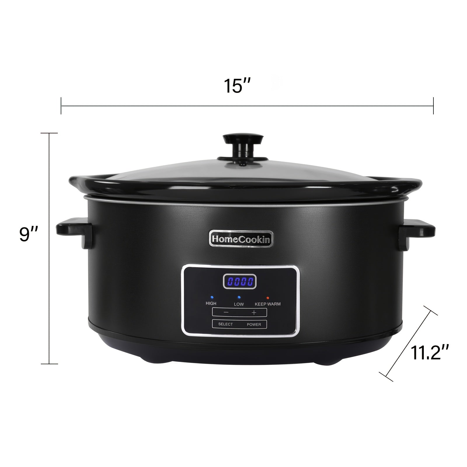 Digital Slow Cooker 6 & 7 Quart Programmable with Non-stick Ceramic Bowl, Countdown Timer & Keep Warm ¨C Oval Glass Lid Crock Pot for Family Meals Soups Stews Holiday Cooking