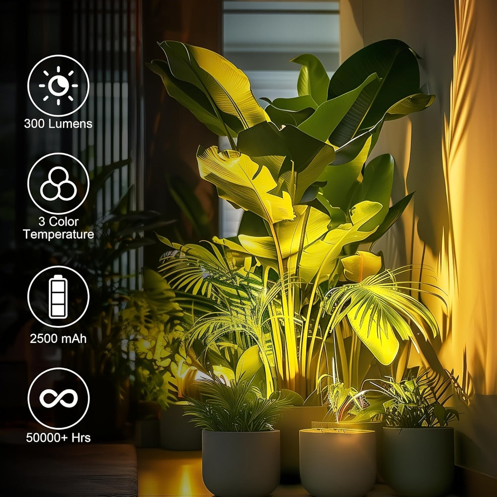 Rechargeable Indoor Spotlight LED ¨C 3-Color Dimmable with Remote & Timer, 350¡ã Adjustable, 2500mAh Battery, Magnetic Base Wall Accent Light for Pictures, Plants & Artwork (White / Black, 1 or 2 Pack)
