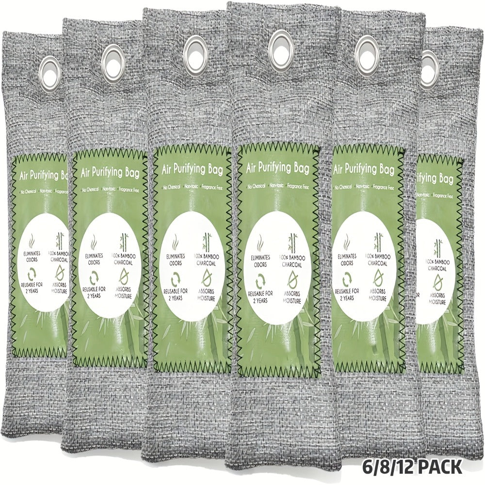 Bamboo Charcoal Air Purifying Bags Odor Absorber & Moisture Absorber Natural Activated Charcoal Odor Eliminator for Car Home Closet Shoe Refrigerator Pet Area Multi-Pack
