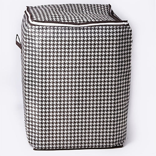 4pcs Large Storage Box Set with Lid & Handle ¨C Black White Checkered, Stackable, Thickened Lining, Double Zipper, Under-Bed & Moving Organizer