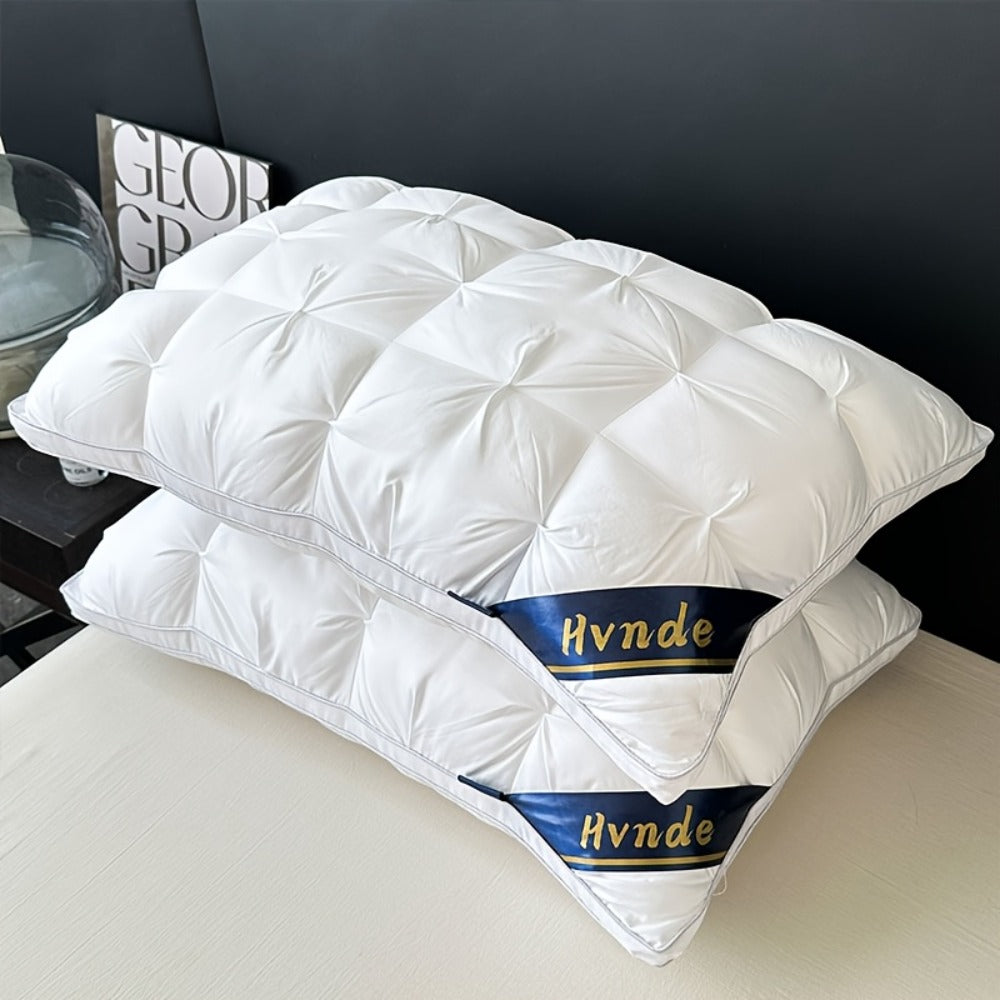Hotel Quality Pillows 2-Pack, Luxury 5-Star Deep Sleep Neck Support, Non-Collapse Hypoallergenic Polyester Fill, All Season Cooling Bed Pillows Queen King