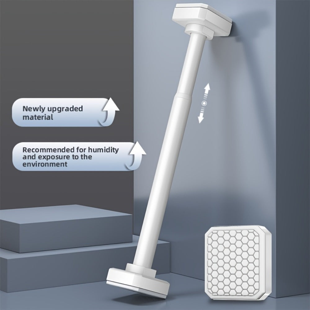Tension Curtain Rod No Drill Telescopic Shower Bathroom Towel Rack Adjustable Hanging Rod Balcony Coat Hanger Drying Rod