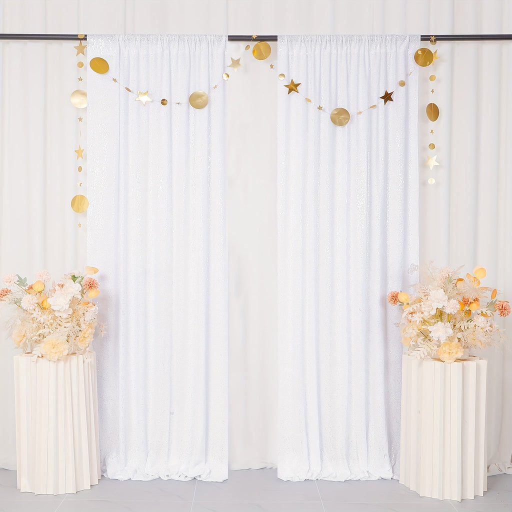 Sequin Backdrop Curtain for Party Wedding - 4x8ft Shimmering Glitter Curtain for Birthday Photo Booth Stage Decoration, Easy Hang, Multi-Color