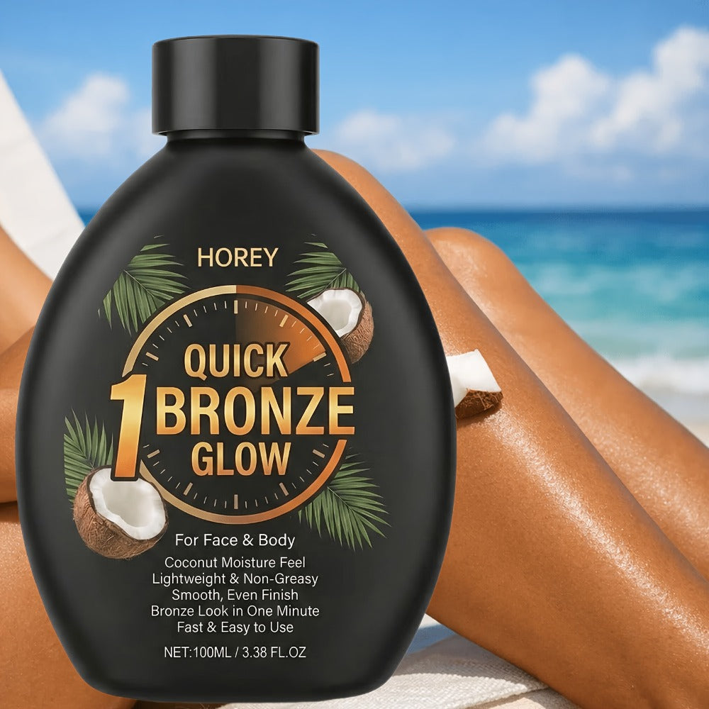 Dark Self Tanning Lotion Sunless Tanner 3.38oz - Instant Radiance, Hydrating & Smoothing, Tattoo Friendly | Lasting Bronze & Golden Brown Glow | Beach Style Formula
