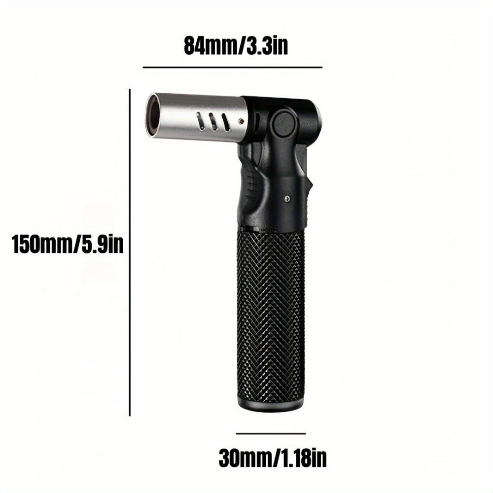 Windproof Torch Lighter ¨C Refillable Jet Flame Butane Lighter with 360¡ã Inverted Ignition, 1800¡ãC High Temp Blowtorch, Flame Size Adjustment, Portable for Camping, BBQ, Welding, Soldering (Butane Not Included)