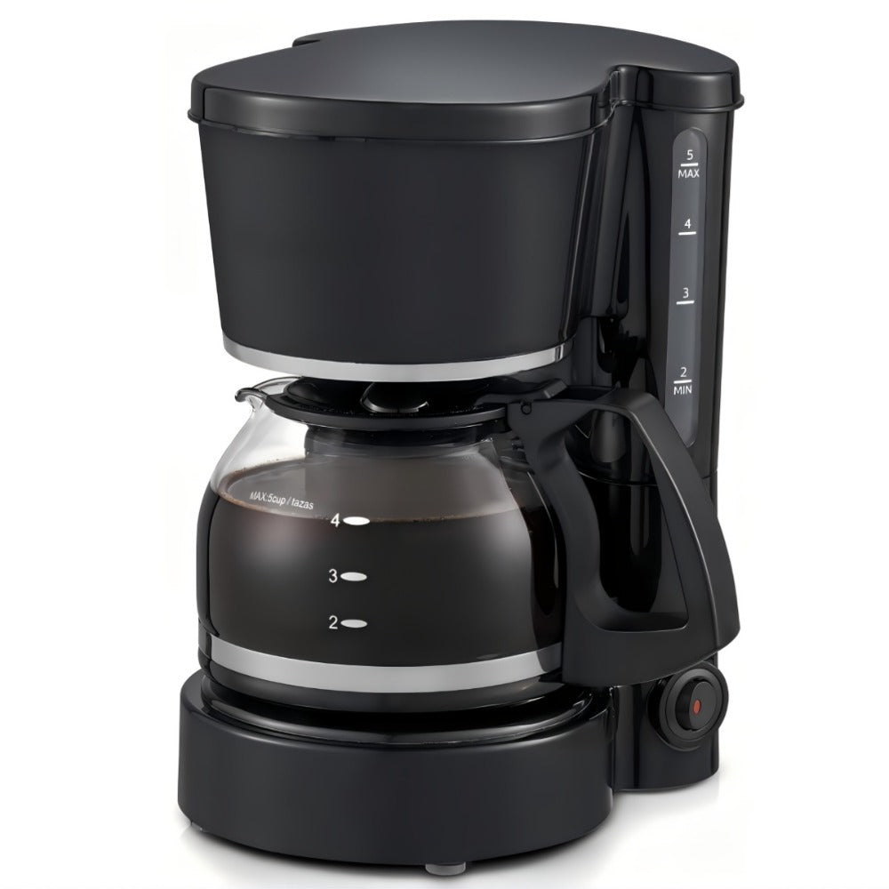 Drip Coffee Maker 5 Cup with Cup Warmer Reusable Filter Fast Heating Auto Shut-Off Compact Coffee Machine for Home Office Coffee Bar