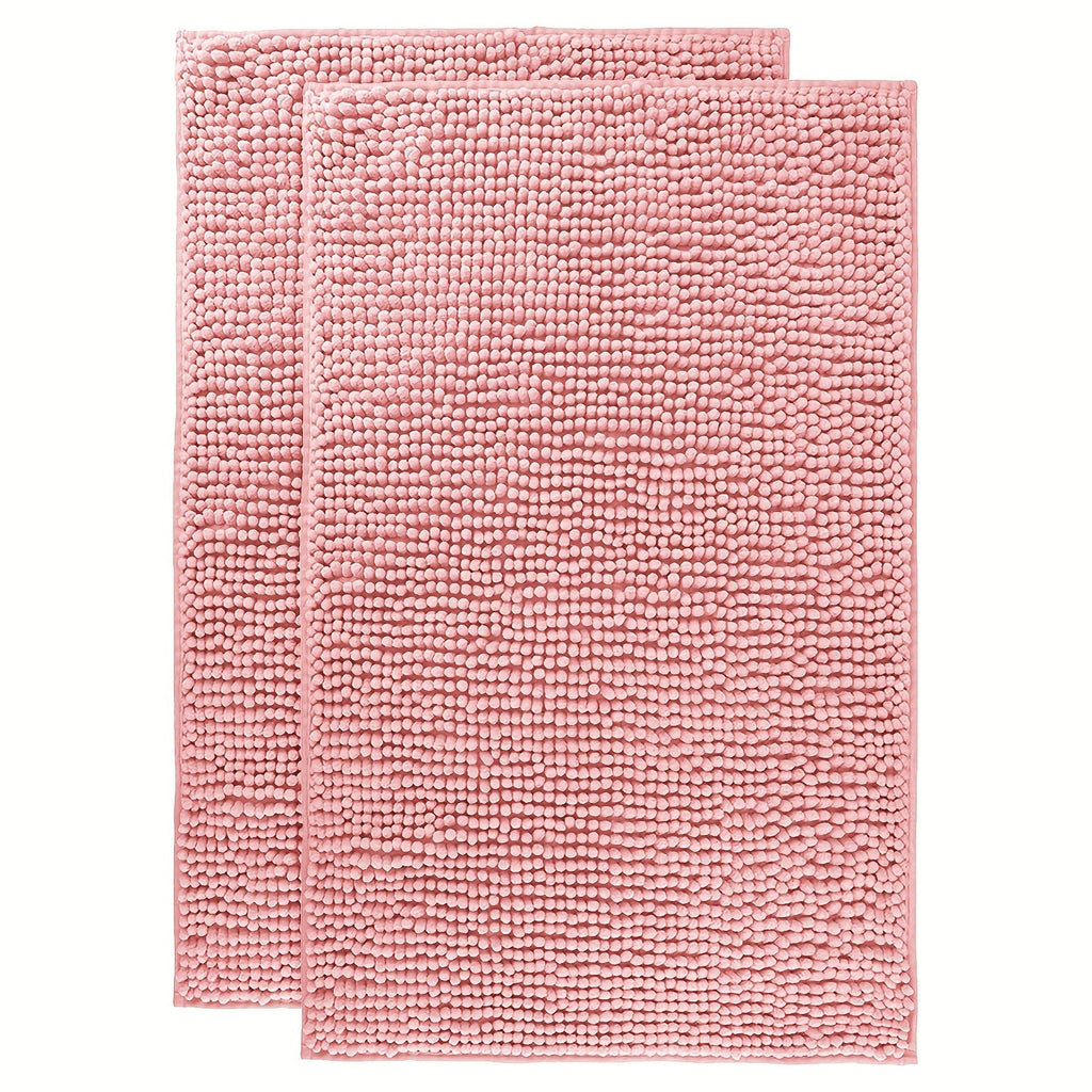 Chenille Bath Rug Extra Thick Soft Absorbent Non-Slip Bathroom Mat Machine Washable, Multiple Sizes & Colors