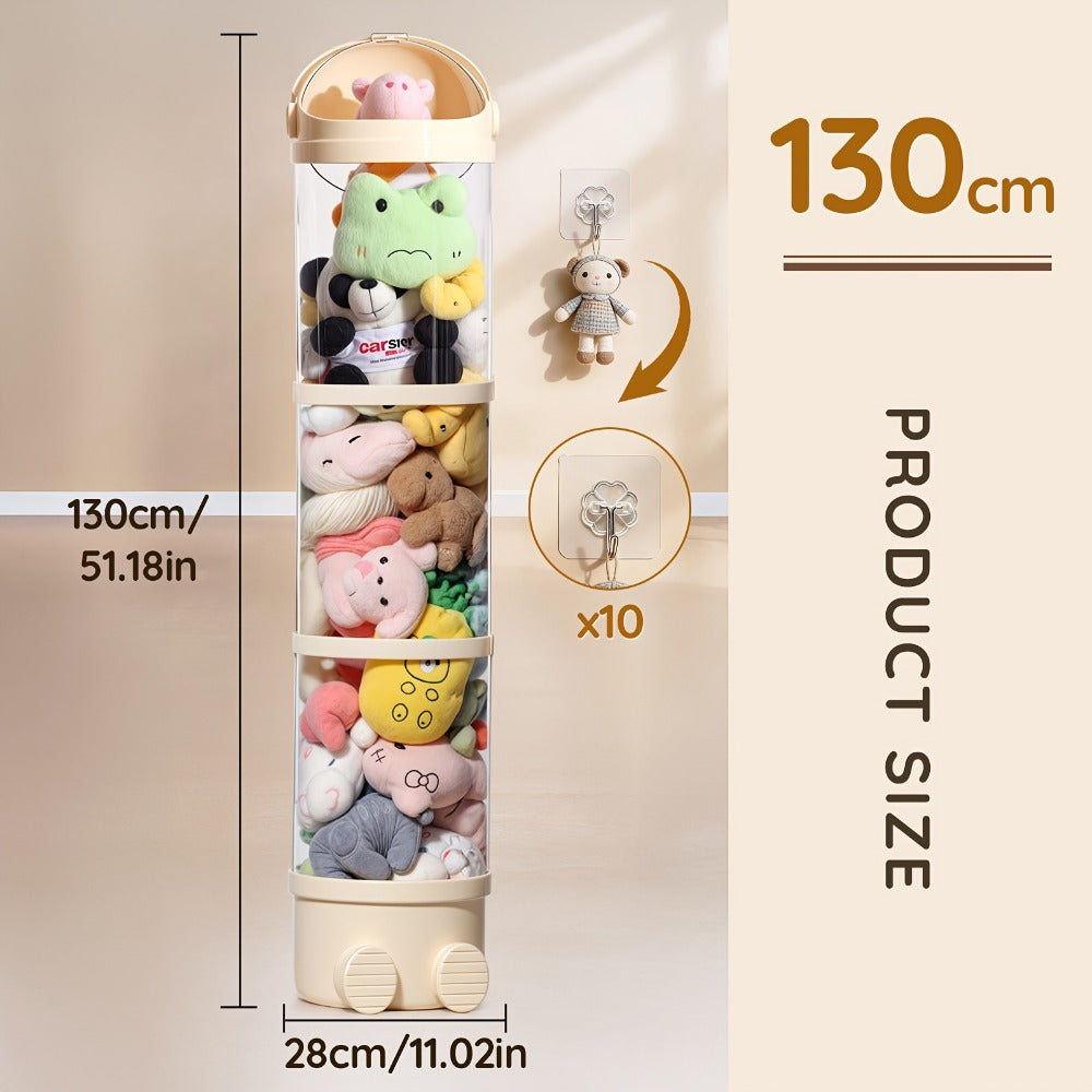 Stuffed Animal Storage Tower ¨C Clear Plastic Toy Organizer with Layered Shelves, Visible Spacious Display Box for Kids Room, Living Room & Bedroom, Great Christmas Gift for Girls
