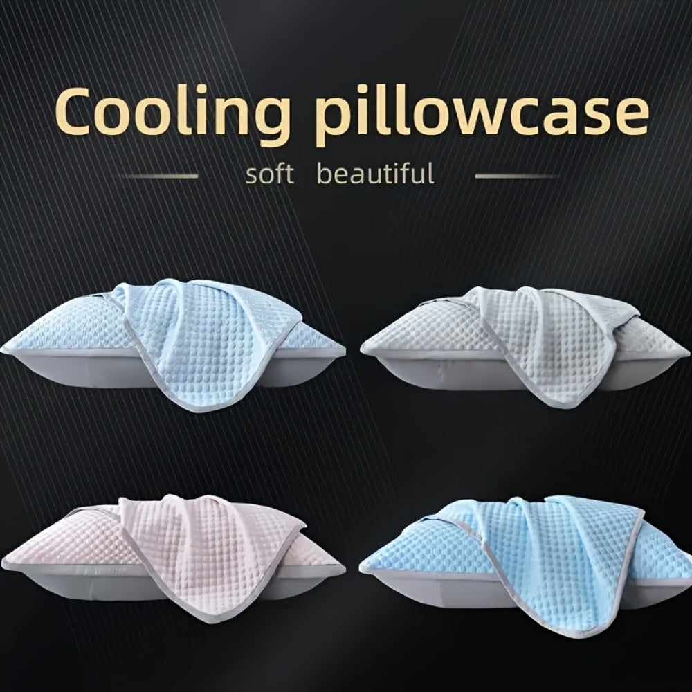 Cooling Pillow Cases 2-Pack 3D Ice Bean Texture ¨C Soft Polyester Pillowcases for Summer | Machine Washable | Cool Sleep Bedroom Pillow Covers | 18.9¡± x 29.13¡± | No Insert
