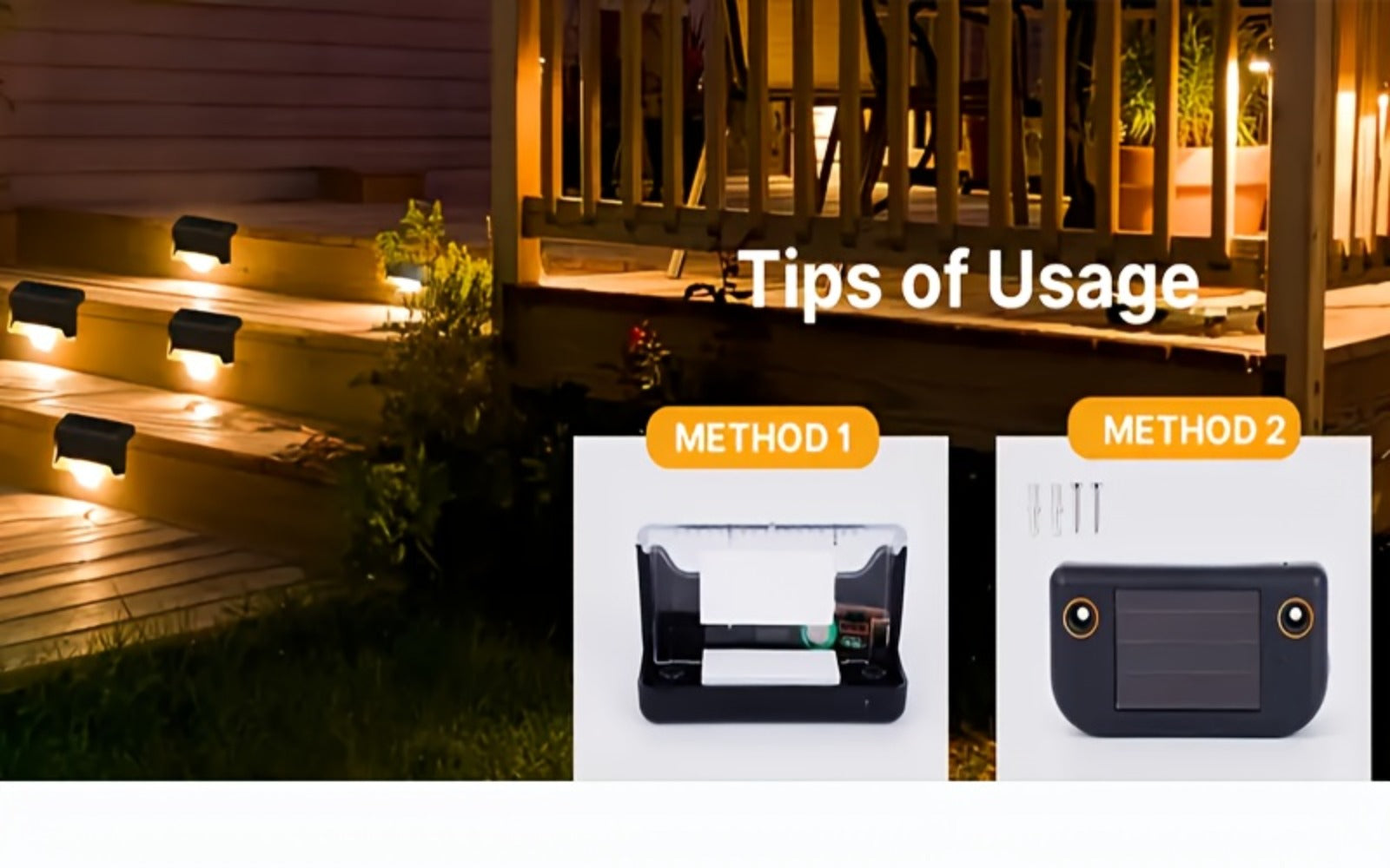 Solar Powered LED Deck Lights ¨C Auto On/Off Outdoor Step Lights for Stairs, Fence, Pathway & Patio, 12-Hour Continuous Lighting, Weatherproof Solar Stair Lights for Garden, Yard & Commercial Use