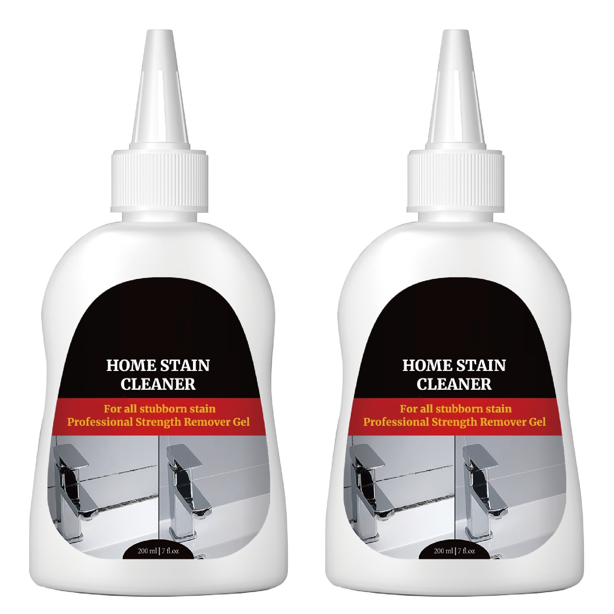 Black Stain Cleaner Gel 7 fl oz (200ml), Heavy Duty Cleaning Gel for Washing Machine, Refrigerator, Grout, Sink, Shower, Bathtub, Oven & Dishwasher ¨C Powerful Formula, Safe for Delicate Surfaces, No Harsh Fumes