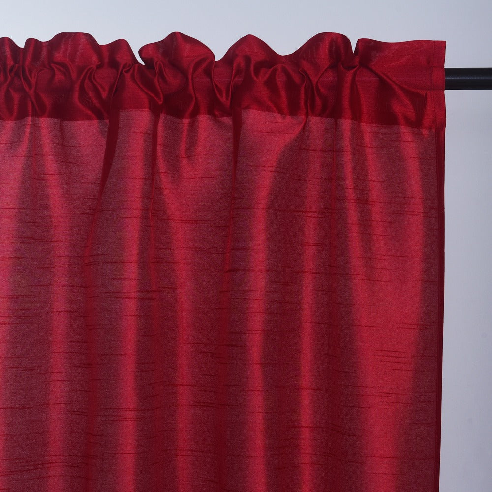 Kitchen Curtains 3 Panels Faux Silk Sheer Tier and Valance Set Rod Pocket 2 Tiers 26x36 inch + Valance 52x14 inch for Kitchen Bathroom Window Drapes