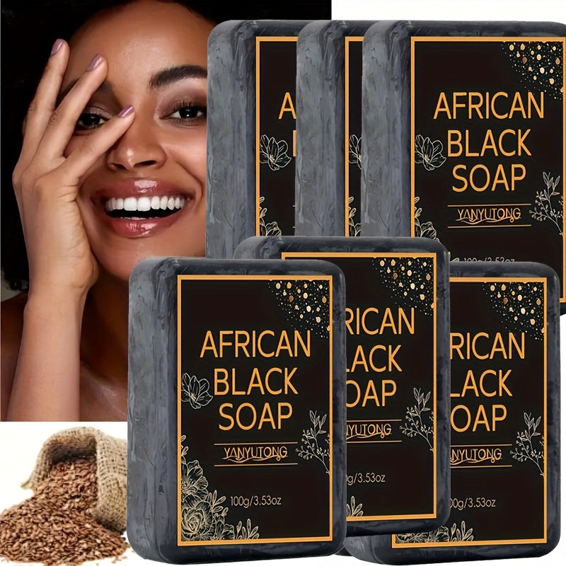 African Black Soap Bars ¨C Moisturizing Body & Face Cleanser with Coconut Oil, Olive Oil & Shea Butter | Rich Foam Plant Extract Skin Care Soap for Daily Use