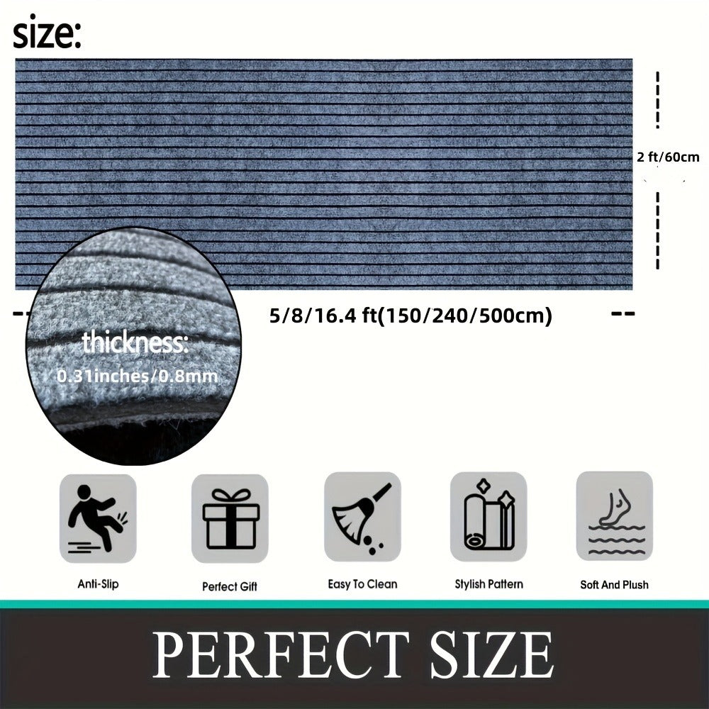Runner Carpet with Rubber Backing - Non-Slip 1800G/sqm Heavy Duty Washable Indoor Outdoor Rug | Hallway, Entryway, Laundry Room & Balcony Runner Mat | Multiple Sizes & Colors