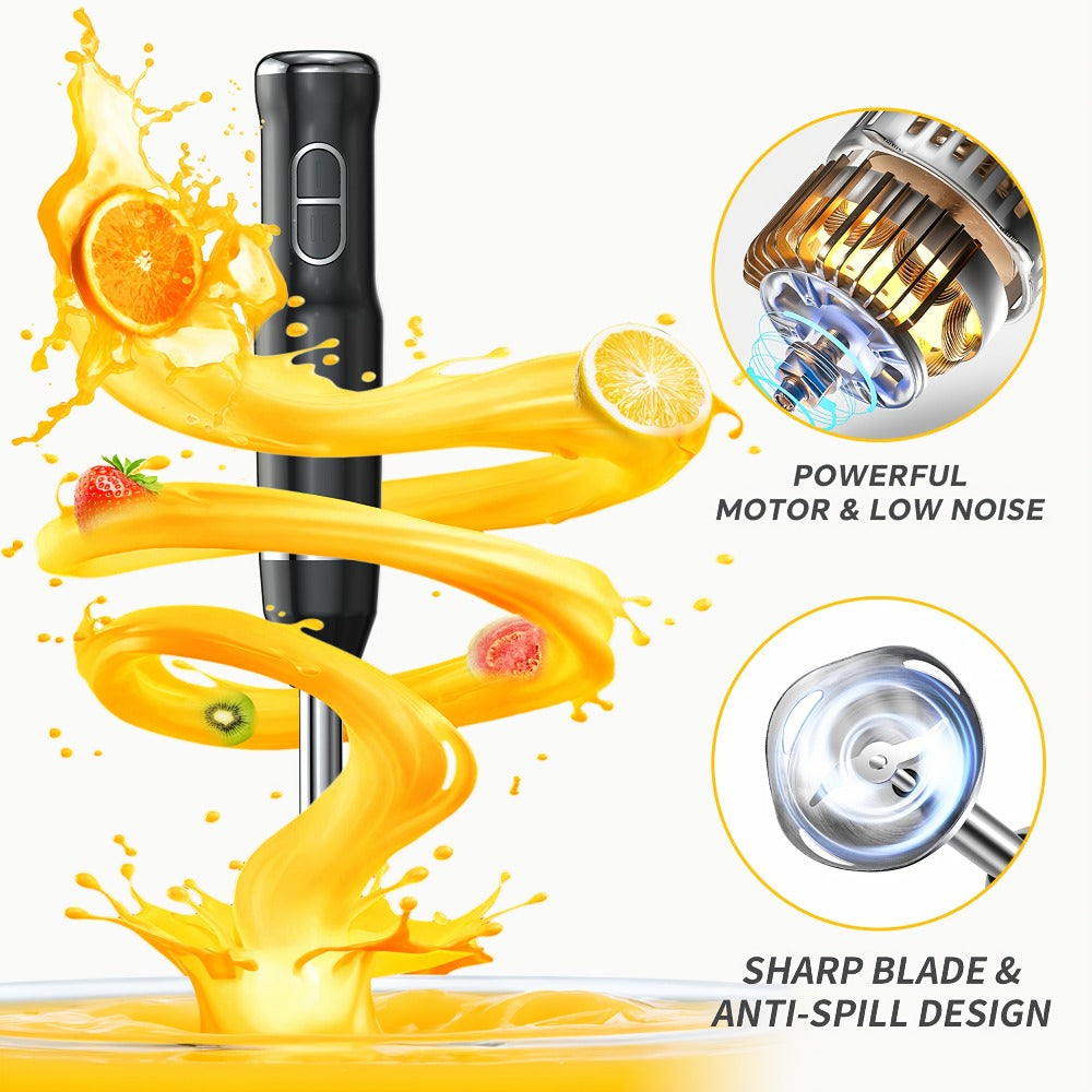 Immersion Blender 400W Handheld Stick Mixer with 2 Speeds & Turbo Mode 304 Stainless Steel Blades ¨C Corded Hand Blender with Detachable Base for Soup Smoothie Puree Baby Food