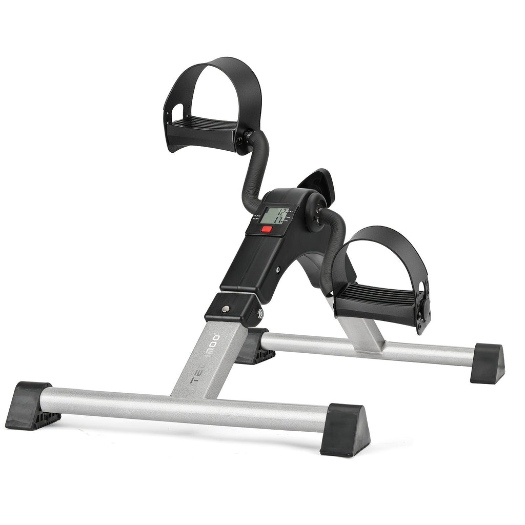 Portable Elliptical Trainer Mini Exercise Bike Under Desk Pedal Exerciser LCD Display 8 Resistance Levels Silent 350lb Capacity Arm Leg Training for Home Office Seniors