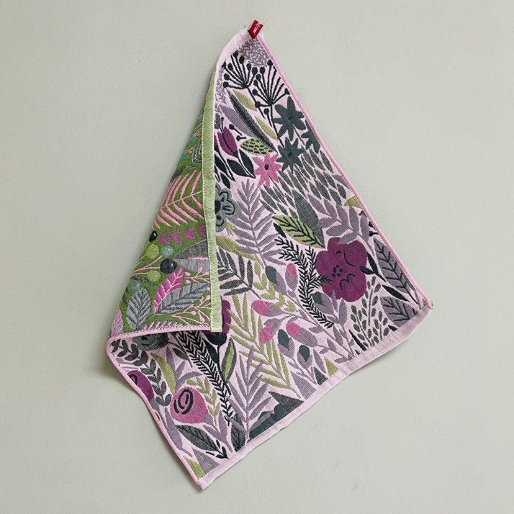 Floral Cotton Face Towels 2pcs ¨C Soft Absorbent Wash Cloths for Home, Hotel & Spa | 14.37x15.75 In