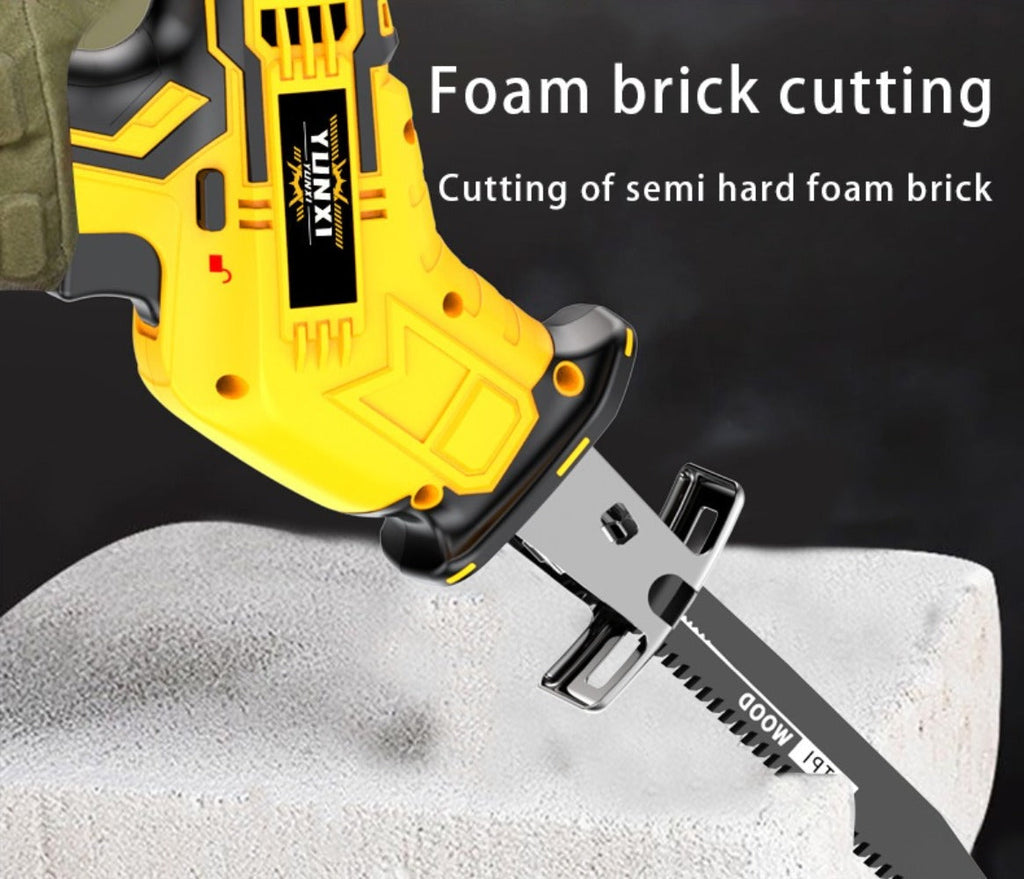 Cordless Reciprocating Saw - Electric Reciprocating Saw with Safety Lock, Large Capacity Battery & Charger, Variable Speed for Wood, Metal & Demolition Cutting, DIY Home Renovation Power Tool