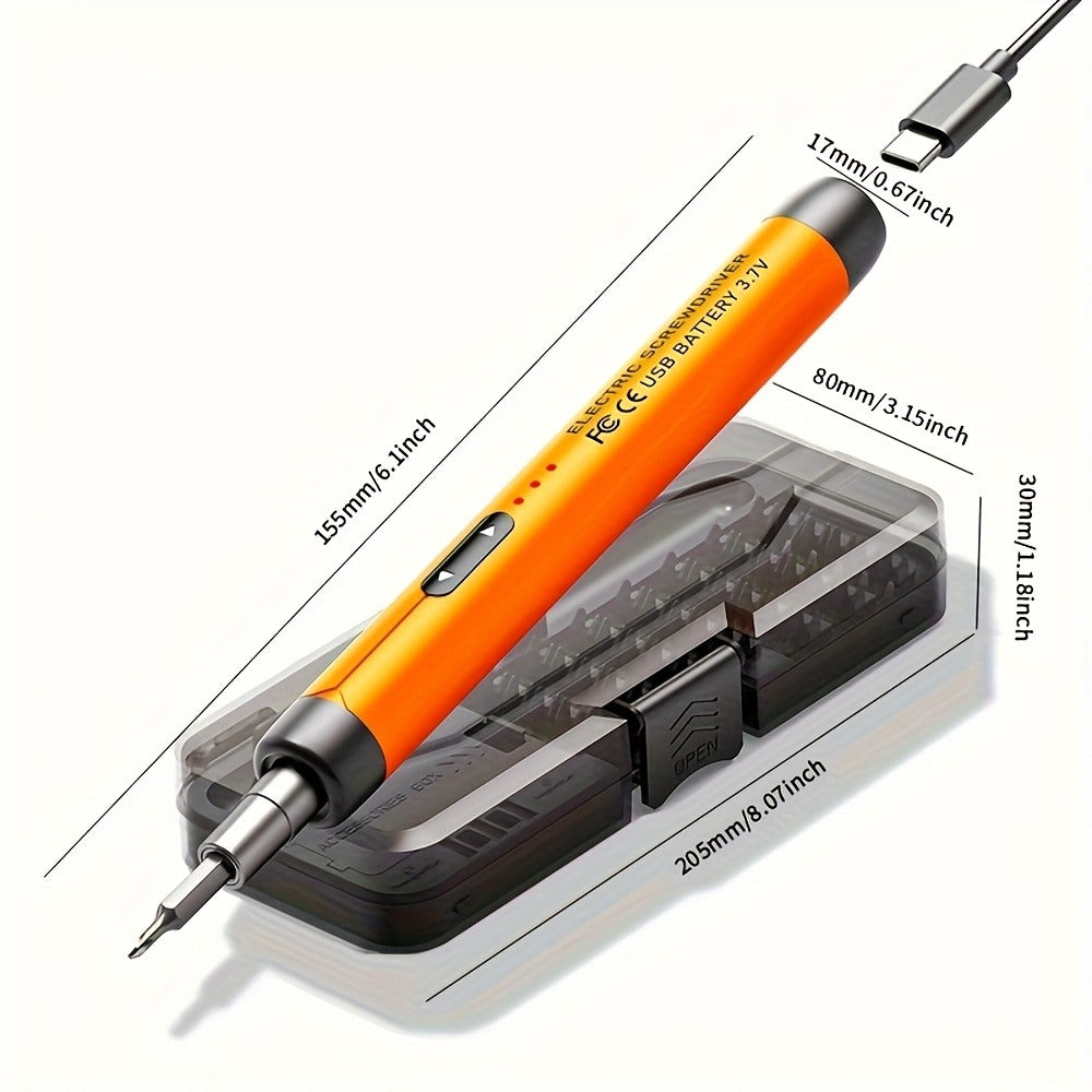 46-in-1 Electric Precision Screwdriver Kit - Brushless Motor USB Rechargeable 500mAh, 46 Bits Reverse Rotation for Phone, PC & Home Repair