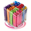Rotating Countertop Organizer Rack for Drink Mixes, Powder Packets & Beverage Pouches - Square Lazy Susan Storage