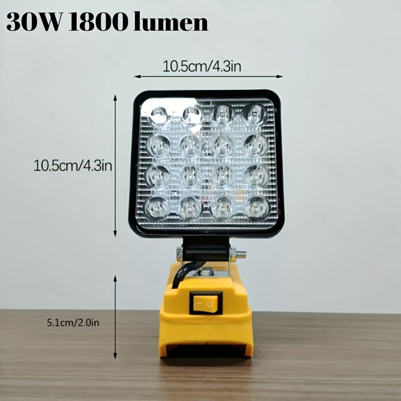 Cordless LED Work Light for DeWalt 20V Battery ¨C 30W/90W 1800/5400 Lumen LED Floodlight | Battery Powered Work Light for Automotive Repair, Construction Site & Emergency Lighting | Battery Not Included