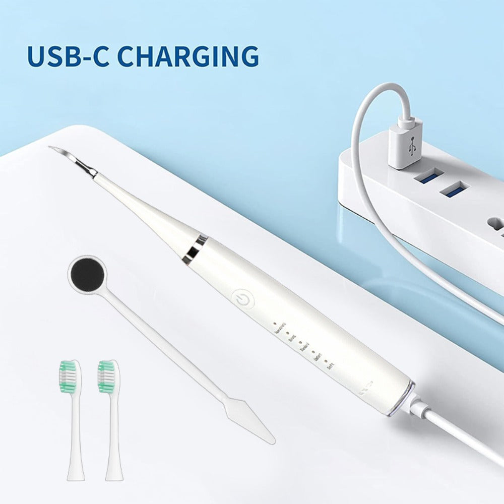 Electric Toothbrush Kit USB Rechargeable - Multi-Accessory Dental Care Set with Travel Case, Replaceable Brush Heads, Portable Oral Hygiene Device for Home & Travel, Gift for Men & Women, Black or White