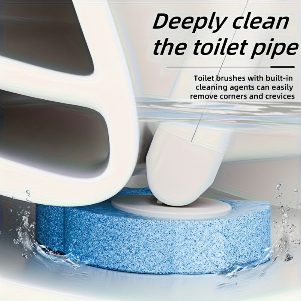 Disposable Toilet Brush Set with Replacement Heads ¨C Hygienic No-Touch Bathroom Cleaning Brush with Stand Easy Install