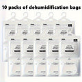 Hanging Moisture Absorber Bags 10-Pack, Dehumidifier Bags for Closet Wardrobe Bedroom Bathroom, High-Efficiency Moisture Proof Damp Absorbing Home Dehumidification