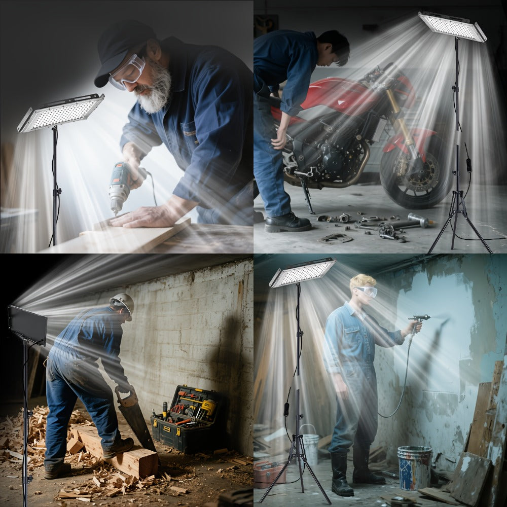 LED Work Light USB Powered 6000K Super Bright ¨C Adjustable Height & Angle Bracket Lamp for Construction Site, Workshop, Office, Barn & Market ¨C 50, 96 or 144 LEDs DC 5V Portable Job Site Light