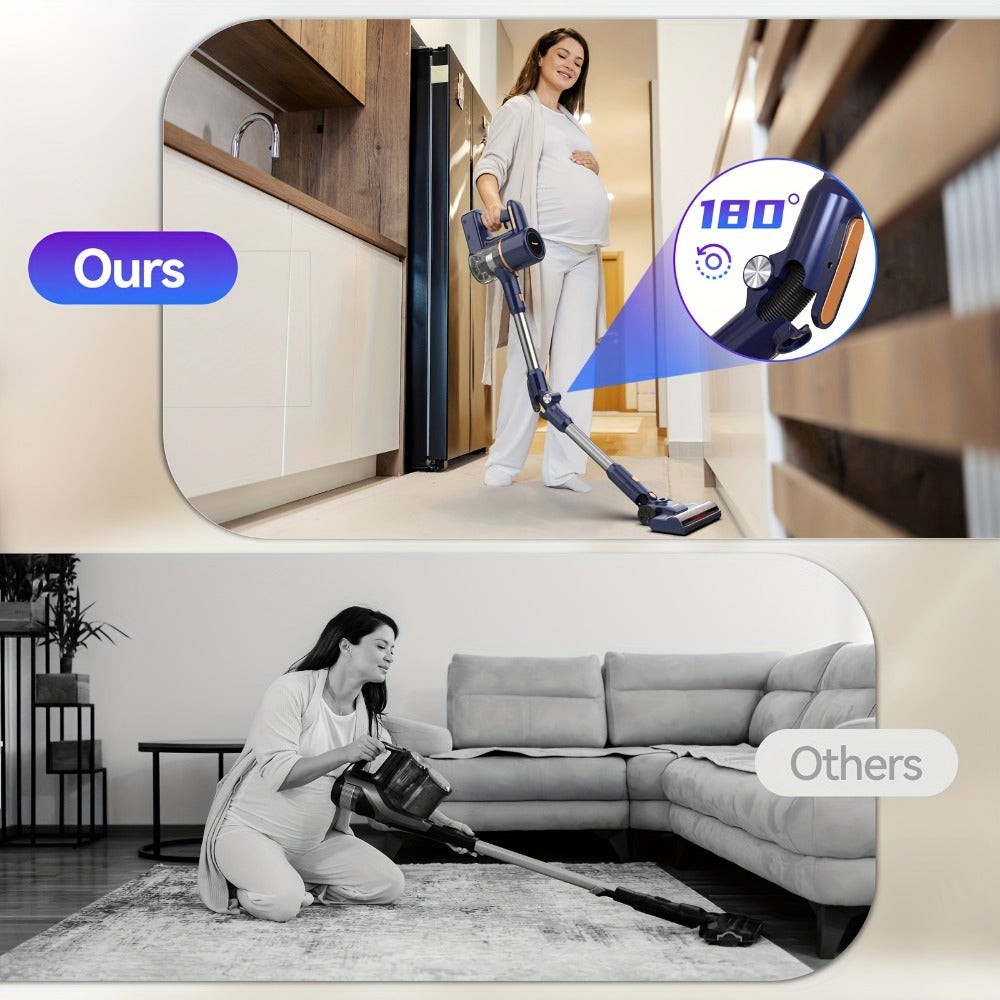 Cordless Vacuum Cleaner for Home ¨C Corded & Cordless 2-in-1, 180¡ã Foldable, LED Brush, High Suction, 40-Min Runtime, 38.58oz Dust Cup for Hardwood Floors, Seniors & Pregnant Women
