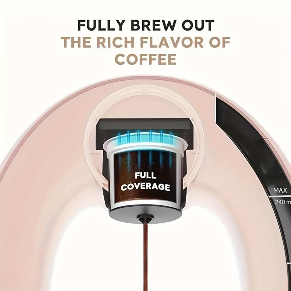 Single Serve Coffee Maker 2-in-1 K-Cup Compatible and Coffee Grounds - Mini Drip Coffee Machine 4-8oz Fast Brew for Home Office Travel Dorm, Compact Coffee and Tea Maker with Removable Tank Quiet Operation