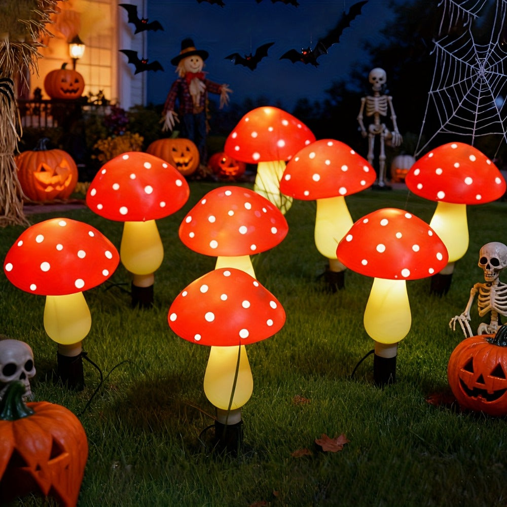 Solar Mushroom Lights Outdoor 8 Pack ¨C 8 Lighting Modes, Color Changing Garden Stake Lights for Yard, Pathway, Halloween & Holiday Decor ¨C Solar Powered Waterproof Mushroom Garden Lights