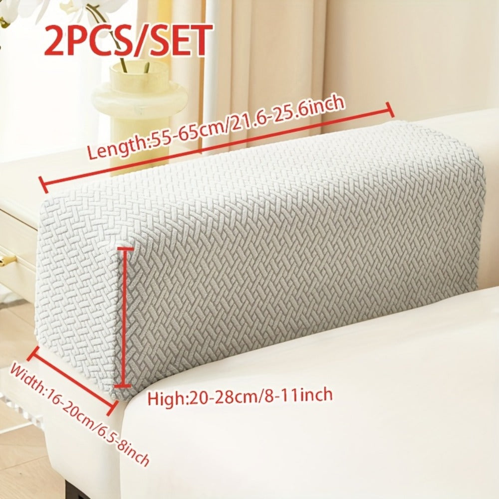 Jacquard Stretch Sofa Cover Non-Slip | Elastic Wear-Resistant Couch Slipcover, Polyester Jacquard Fabric, 1 to 4 Seat Sectional L-Shape, Armrest Backrest, Machine Washable