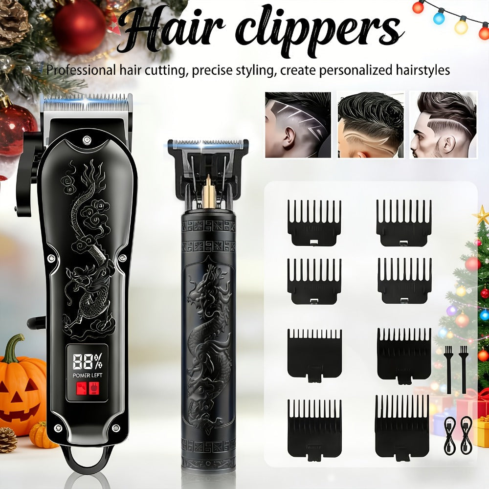 Men's Electric Grooming Set Hair Clipper Nose Trimmer Shaver Kit Cordless USB Rechargeable Professional Haircut Sculpt Shave for Home Car Travel Gift for Dad Husband Boyfriend