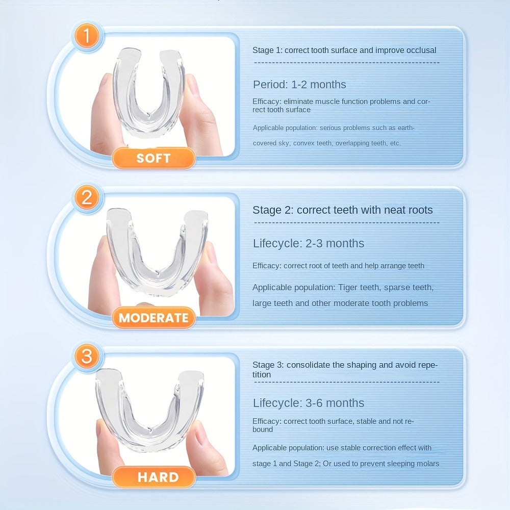 Teeth Straightener 3-Stage Orthodontic Braces Set ¨C Progressive Alignment for Different Periods, Dental Care Teeth Straightening Kit for Adults & Teens, Comfortable Oral Care Orthodontic Brace