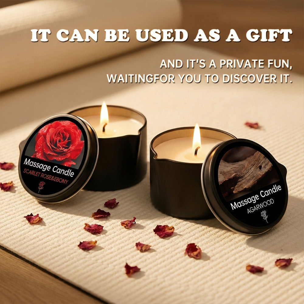 Massage Oil Candle 2-in-1 Soy Wax Scented Candle with Essential Oil Warm Moisturizing Body Lotion 20+ Scents Spa Pedicure Nail Salon Wedding Valentine Gift for Women
