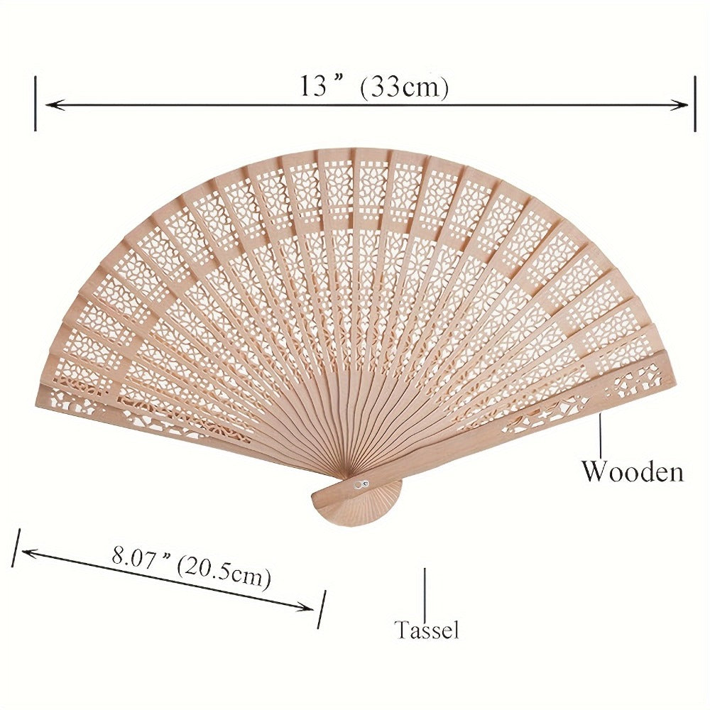 Wooden Folding Fans Bulk 50 Pack Sandalwood Hand Fans with Gift Bags for Wedding Favors Baby Shower Party Decoration Vintage Handheld Fan
